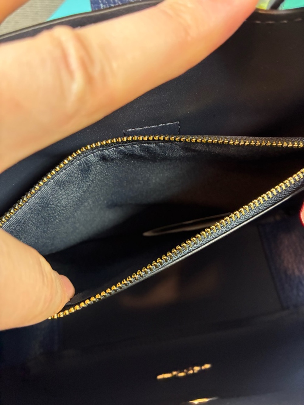 Coach CW002 Hadley Pebbled Leather Deep Blue Turnlock File Bag - NWT $325 Retail - Picture 8 of 9